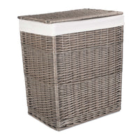 Antique Wash Slim Wicker Laundry Basket