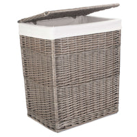 Antique Wash Slim Wicker Laundry Basket
