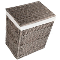 Antique Wash Slim Wicker Laundry Basket