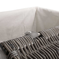 Antique Wash Slim Wicker Laundry Basket