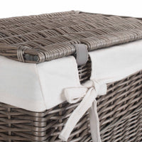 Antique Wash Slim Wicker Laundry Basket