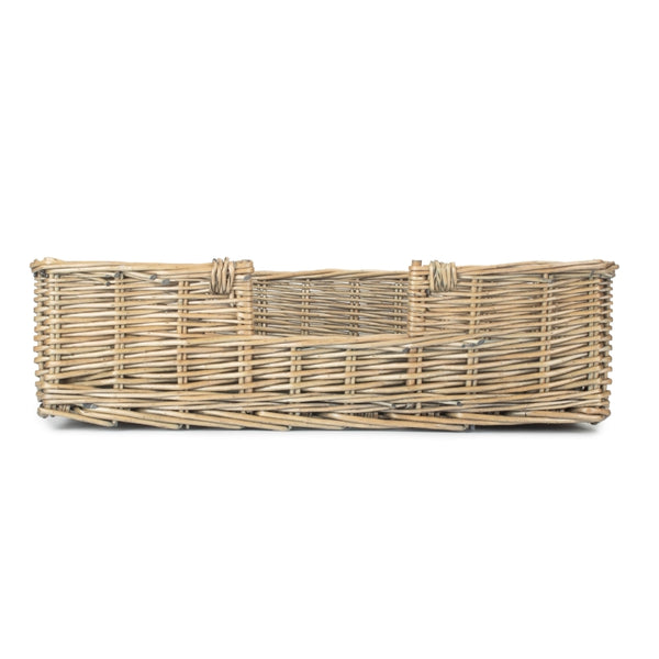 Red Hamper Wicker Rectangular Dog Bed with Cushion