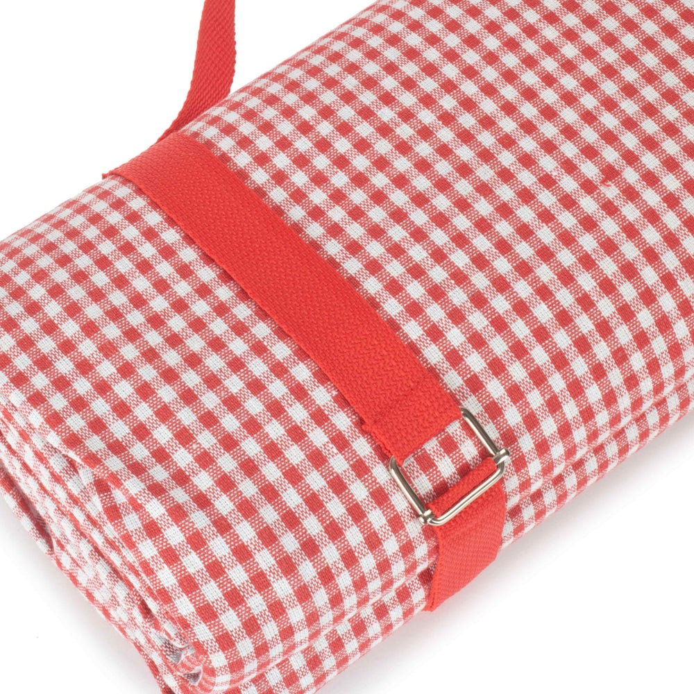 Couverture de pique-nique en vichy rouge et blanc