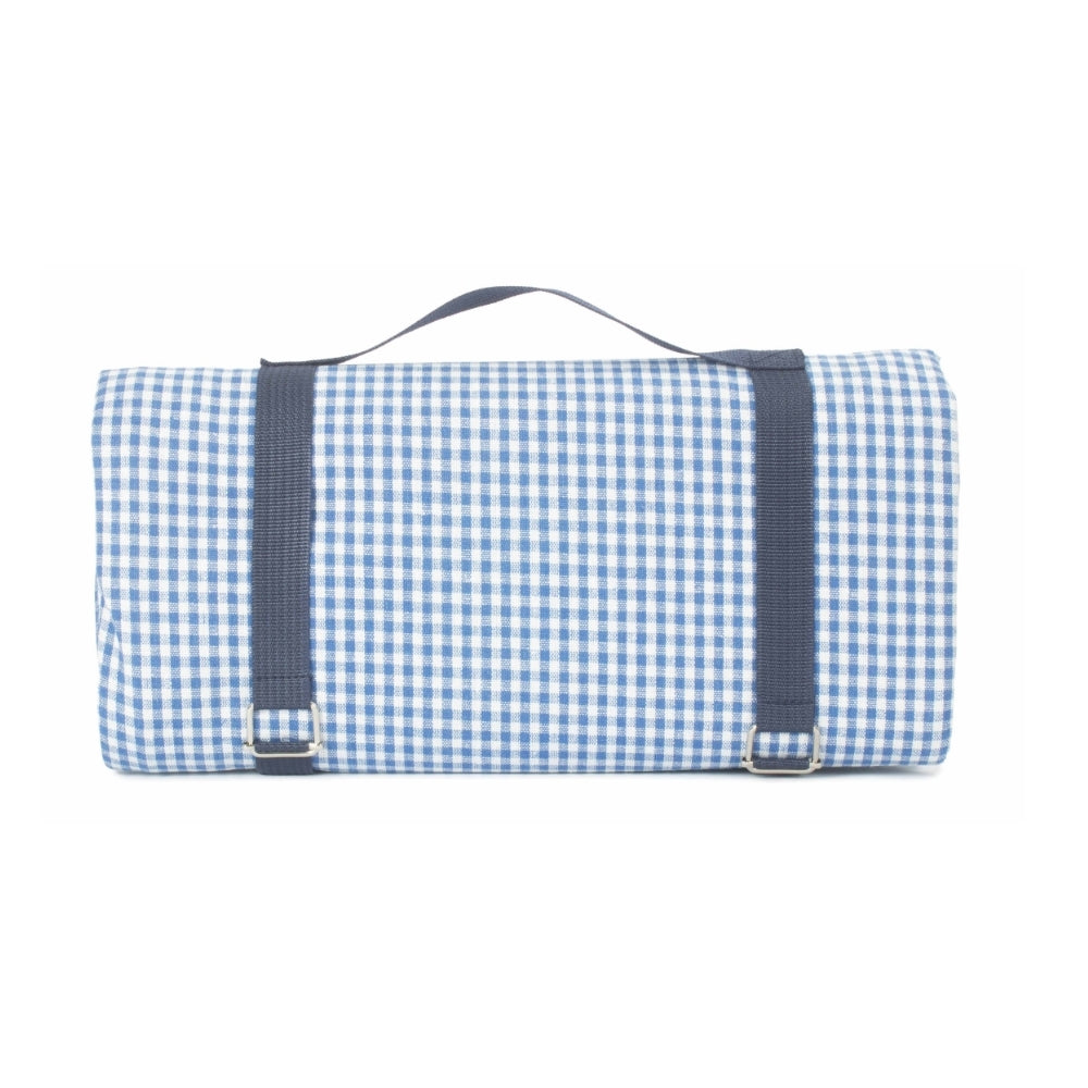 Blau-weiße Gingham-Picknickdecke