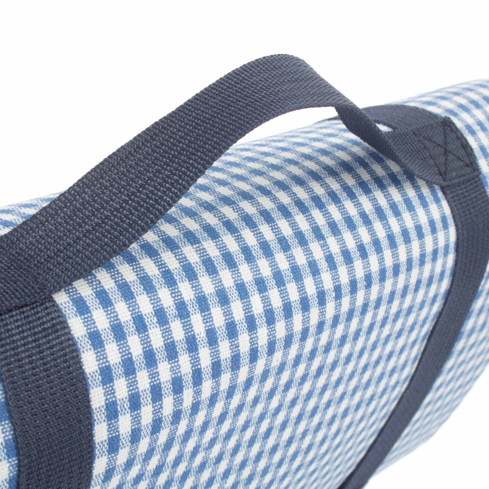 Blau-weiße Gingham-Picknickdecke