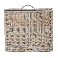 Red Hamper Grey Wash Rectangular Toilet Tidy Lidded Basket