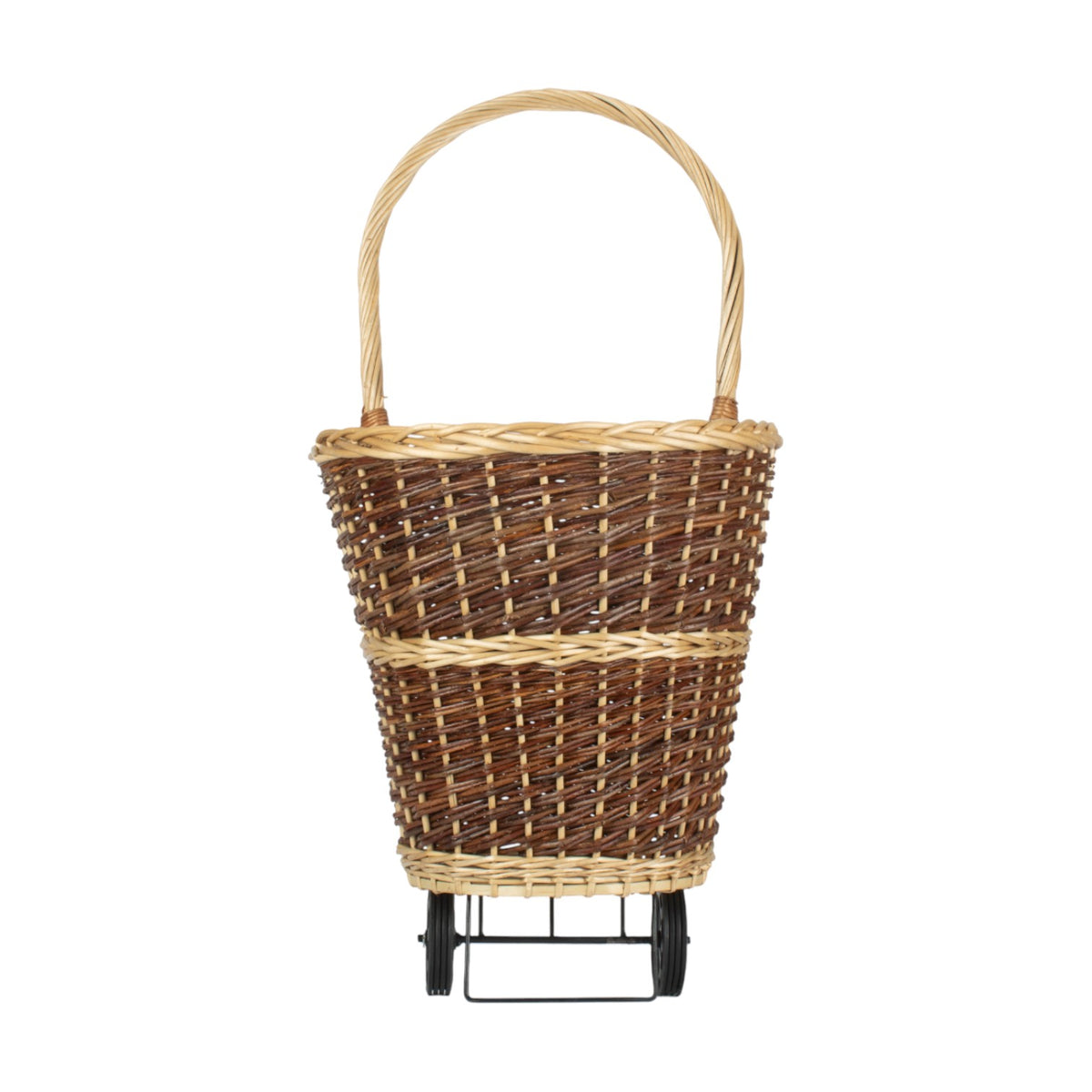 Wheeled Wicker Shopping Basket