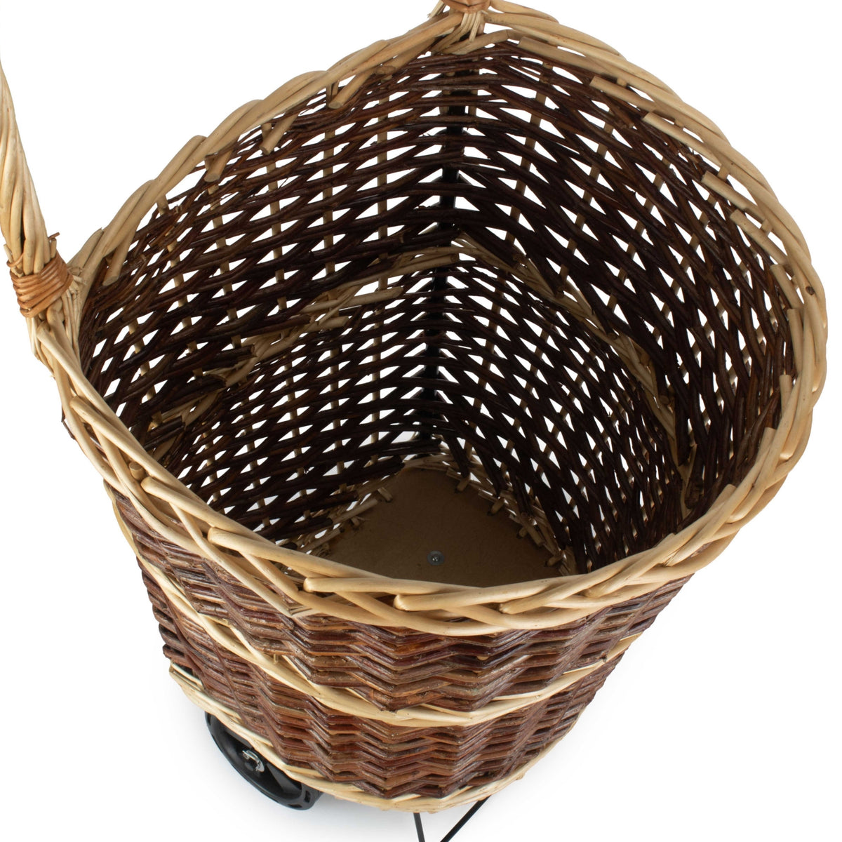 Wheeled Wicker Shopping Basket