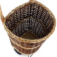 Wheeled Wicker Shopping Basket