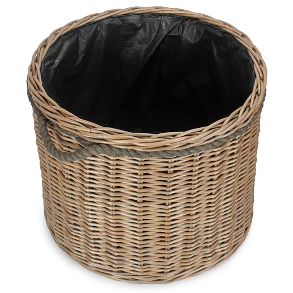 Round Willow Patio Planter With Black Plastic Lining