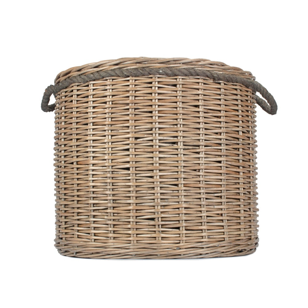 Round Willow Patio Planter With Black Plastic Lining