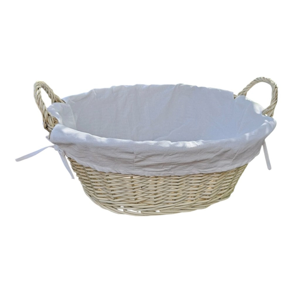 Mellow Buff Willow Cotton Lined Laundry Basket