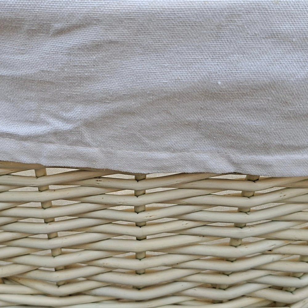 Mellow Buff Willow Cotton Lined Laundry Basket