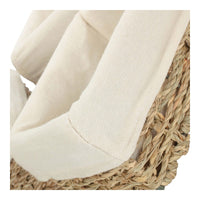 Set of 3 Rectangular Cotton Lined Seagrass Trays