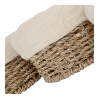 Set of 3 Round Cotton Lined Seagrass Trays