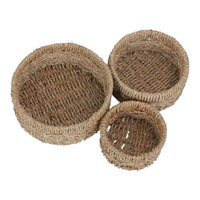 Set of 3 Round Seagrass Trays