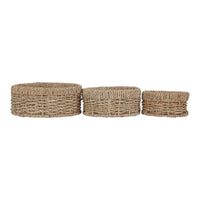 Set of 3 Round Seagrass Trays