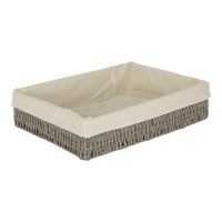 Rectangular Grey Straight-sided White Cotton Linen Paper Rope Trays