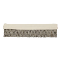 Rectangular Grey Straight-sided White Cotton Linen Paper Rope Trays