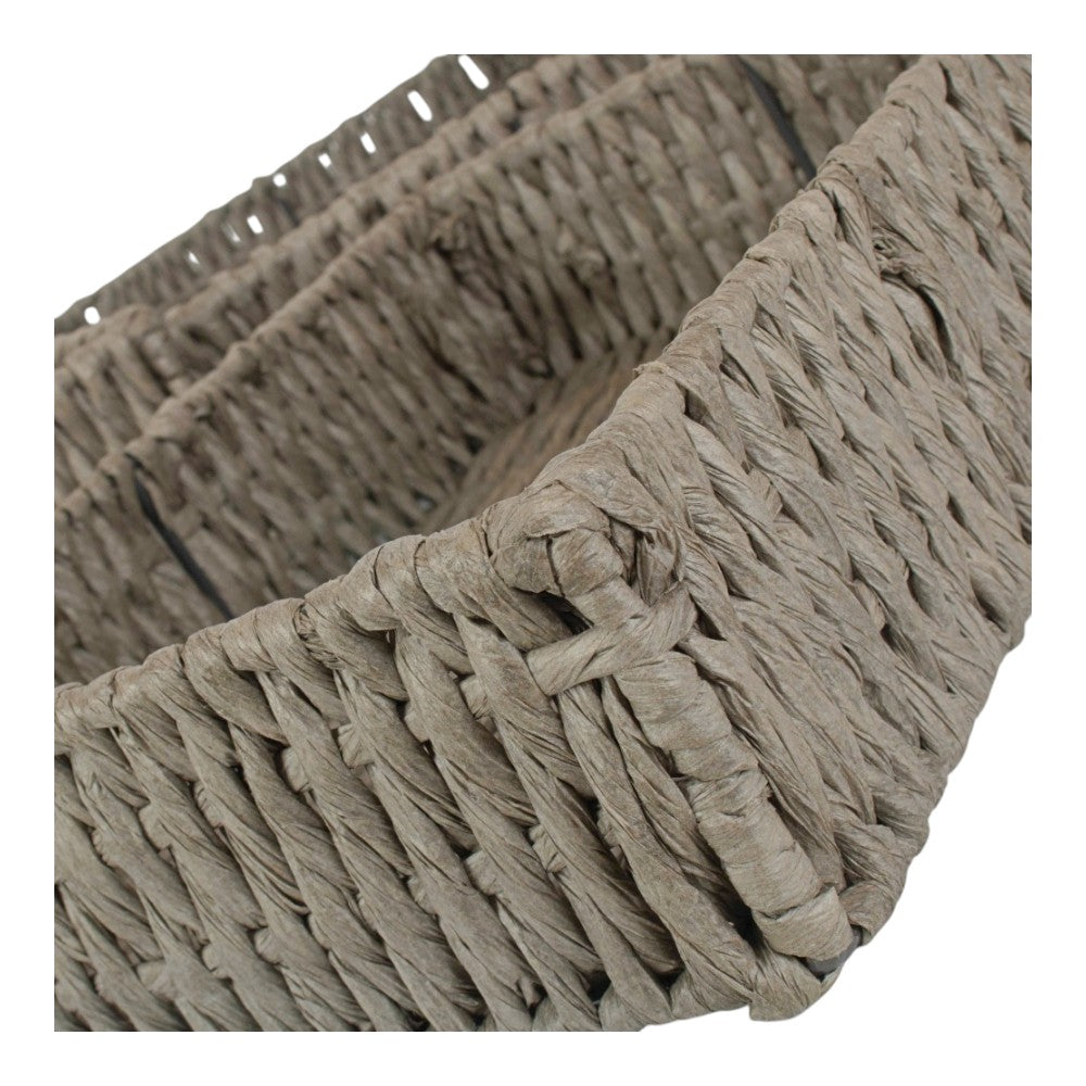 Rectangular Grey Straight-sided Paper Rope Trays