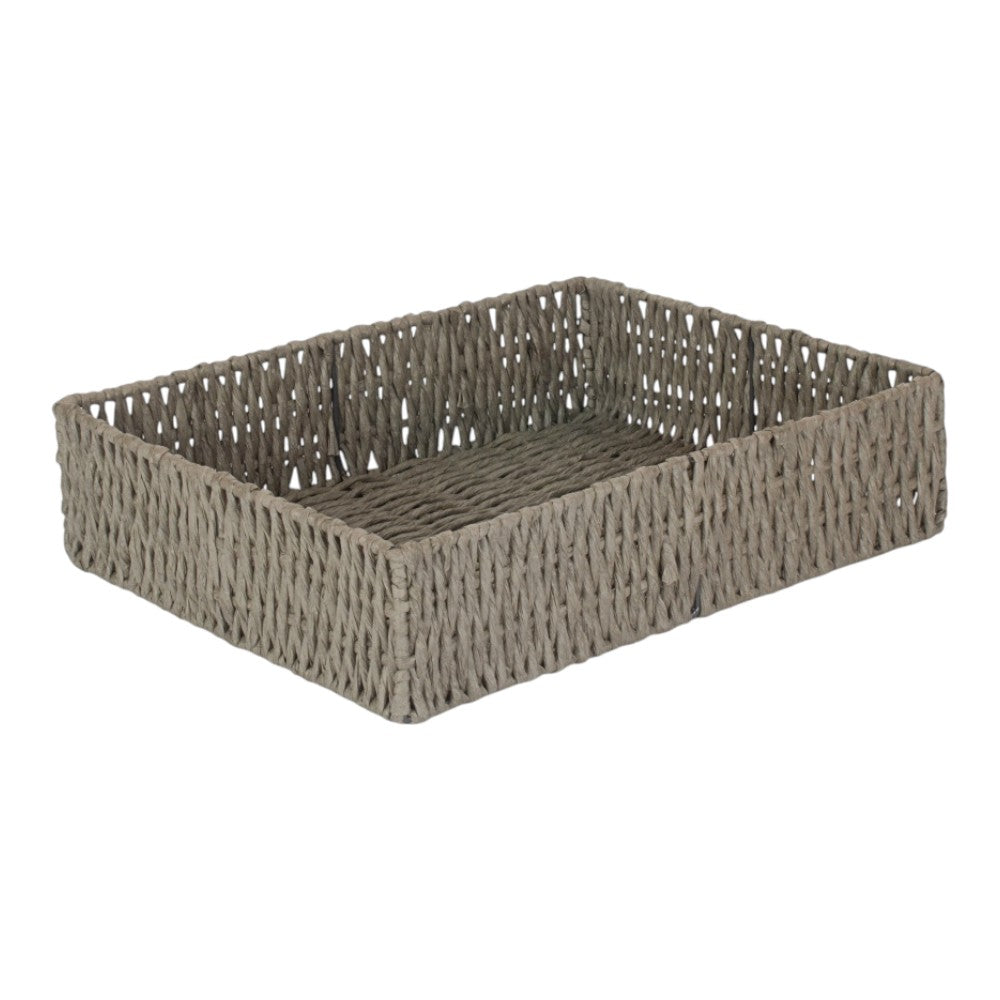 Rectangular Grey Straight-sided Paper Rope Trays