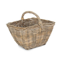 Grey Rattan Kindling Log Basket