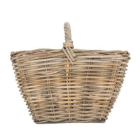 Grey Rattan Kindling Log Basket