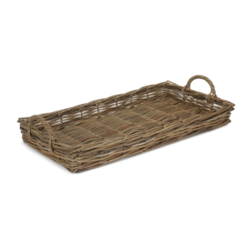 Red Hamper Large Rectangular Rattan Serving Tray