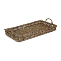 Red Hamper Large Rectangular Rattan Serving Tray