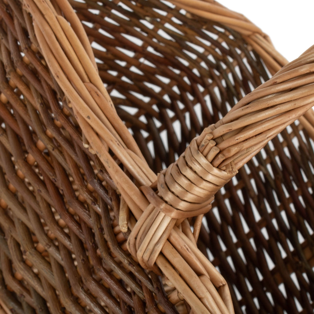 Rectangular Unpeeled Willow Shopping Basket