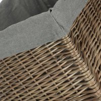 Red Hamper Antique Wash Grey Cotton Grey Lined Willow Storage Baskets