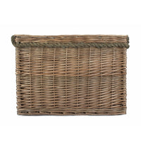 Panier à bûches en osier à poignée rectangulaire