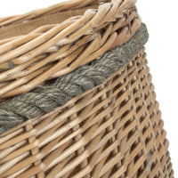 Oval Rope Handled Wicker Log Basket