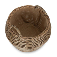 Antique Wash Stumpy Wicker Log Basket