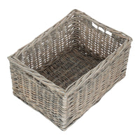 Grey Wash Unlined Willow Storage Baskets