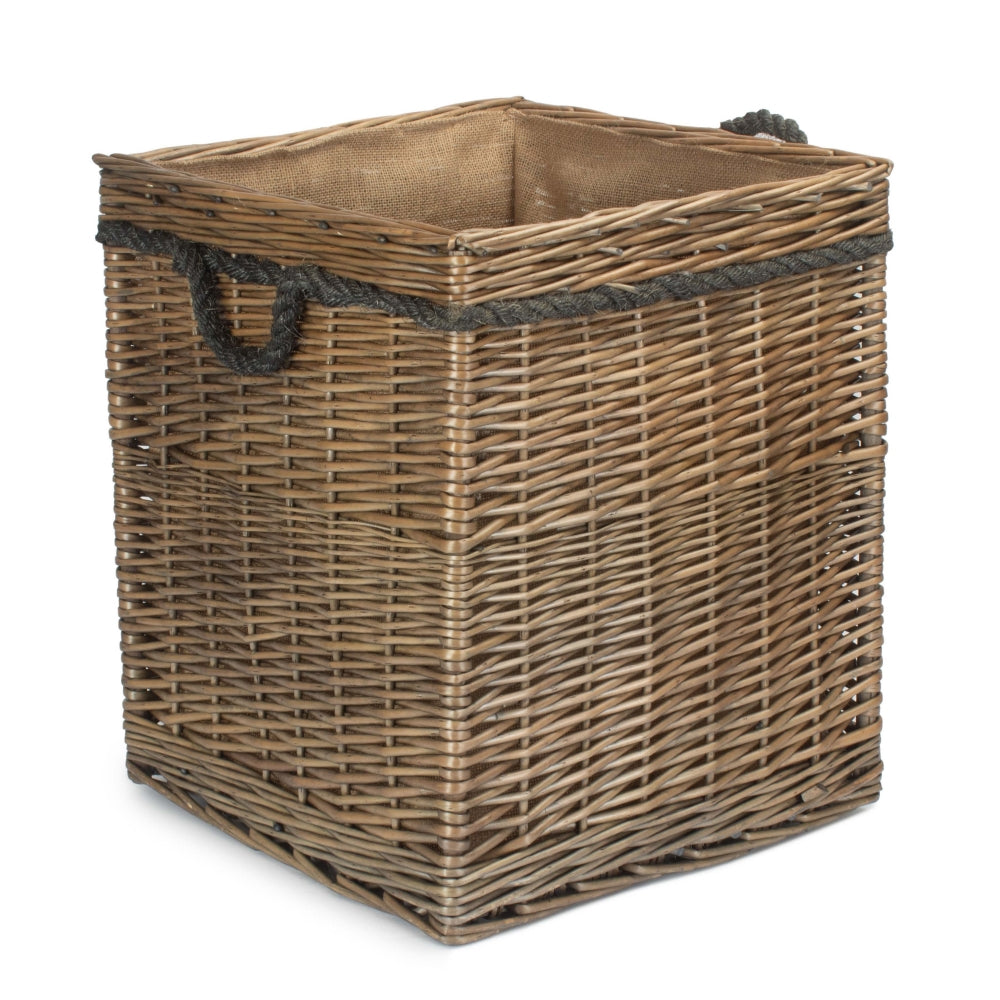 Antique Wash Square Storage Log Basket