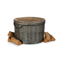 Red Hamper Antique Wash Round Storage Log Basket