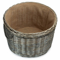 Red Hamper Antique Wash Round Storage Log Basket