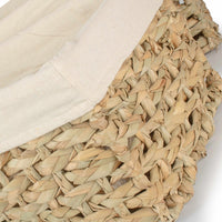 Thatch Grass Woven Storage Basket with White Cotton Lining