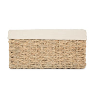 Thatch Grass Woven Storage Basket with White Cotton Lining