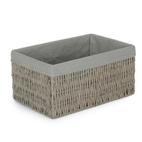 Grey Paper Rope Storage Basket with Grey Cotton Lining