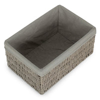 Grey Paper Rope Storage Basket with Grey Cotton Lining