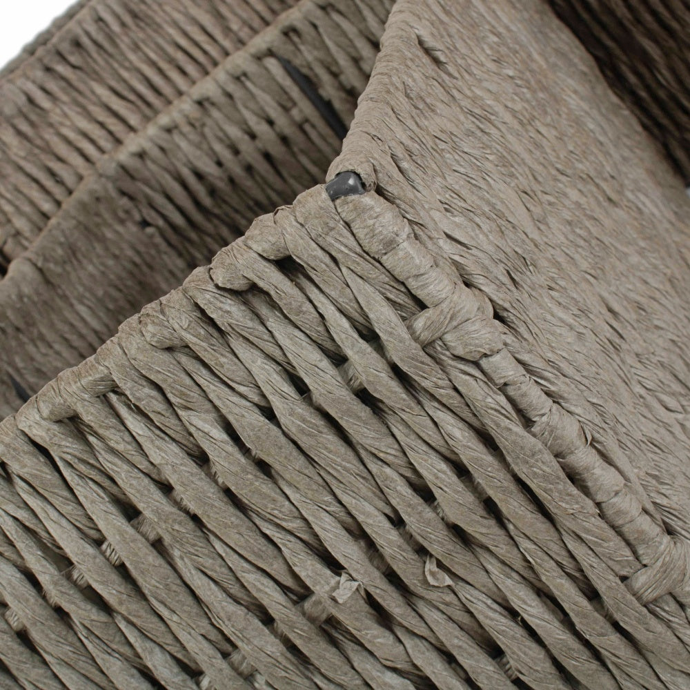 Grey Paper Rope Storage Basket