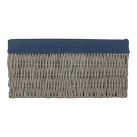 Navy Blue Paper Rope Storage Basket with Navy Blue Cotton Lining