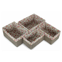 Garden Rose Paper Rope Storage Basket with Garden Rose Cotton Lining