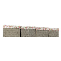 Garden Rose Paper Rope Storage Basket with Garden Rose Cotton Lining