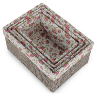 Garden Rose Paper Rope Storage Basket with Garden Rose Cotton Lining