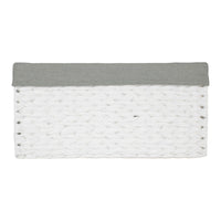 White Paper Rope Rectangular Storage Basket with Grey Cotton Lining