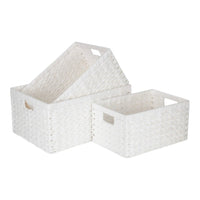 White Paper Rope Rectangular Storage Basket