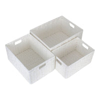 White Paper Rope Rectangular Storage Basket